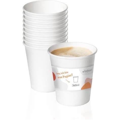 Wisefood Lot De Gobelets Caf Jetables En Carton De Ml Sans