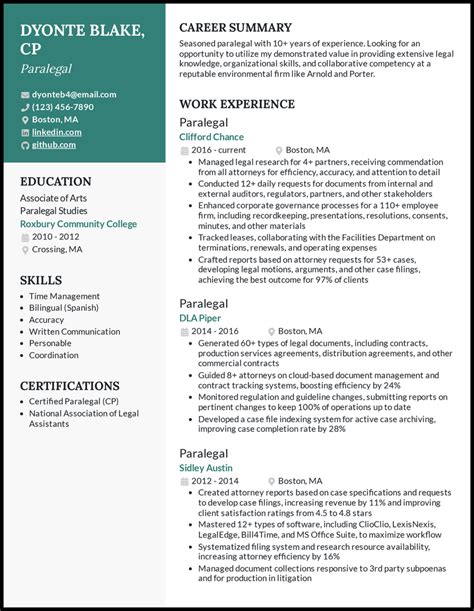 Paralegal Resume Examples That Work In