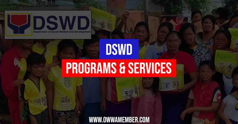 List Of DSWD Programs And Services For Filipinos OWWA Member