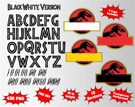 Free Printable Jurassic Park Alphabet Banner Pack Dinosaur Font Svg Jurassic Park Alphabet Svg