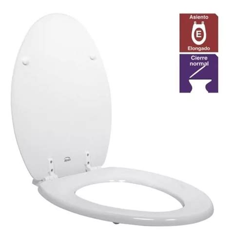 Asiento Wc Elongado Madera Ajustable Blanco Cuotas Sin Inter S