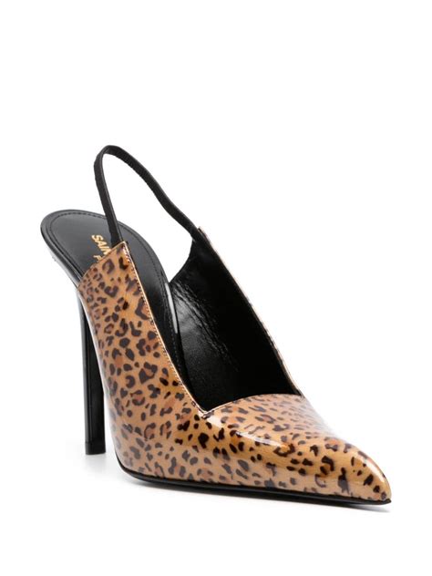 Saint Laurent Raven 120mm Leopard Print Pumps Brown Farfetch