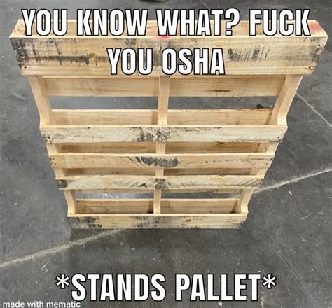 YOU KNOW WHAT FUCK YOU OSHA With STANDS PALLET IFunny