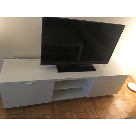 Ikea Byas White TV Unit AptDeco