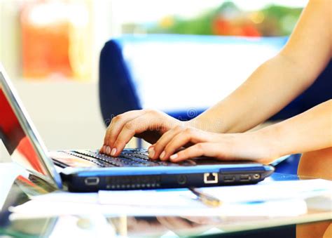 Female Learner Typing on the Laptop Keyboard Stock Photo - Image of ...