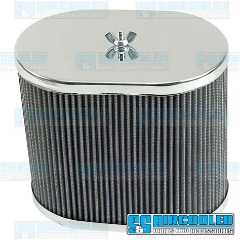 Air Filter Assembly Idf Drla Hpmx Oval Gauze Chrome Vw Bug Super