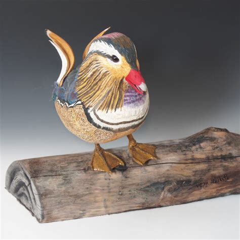 Hand Carved Mandarin Duck Myrtlewood Gallery