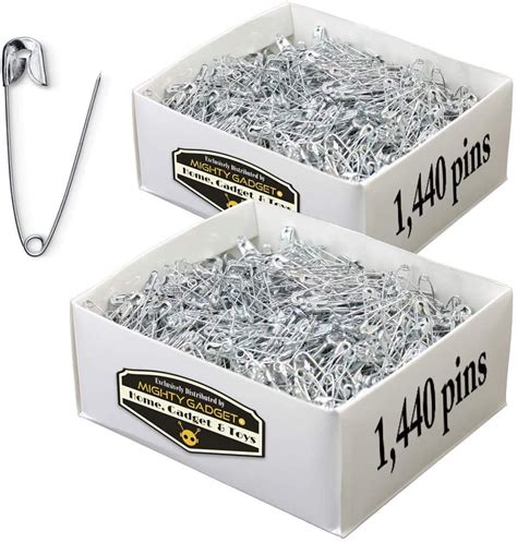 Pack Of 2880 Mighty Gadget Silver Safety Pins 11 Inch Safety Pins