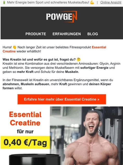 Powgen Essential Creatin Ist WIEDER Auf Lager Milled