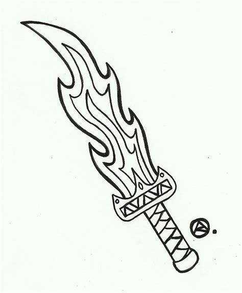 Flaming Sword Drawing at GetDrawings | Free download