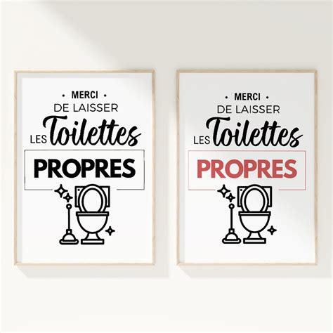 Affiches WC à imprimer Merci de laisser les toilettes propres