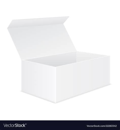 Open White Box Mockup Royalty Free Vector Image