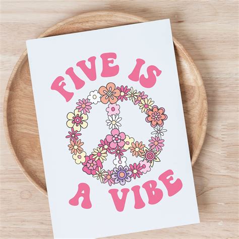 Fifth Bday Png Five Is A Vibe Png Digital Download Png 5 Etsy