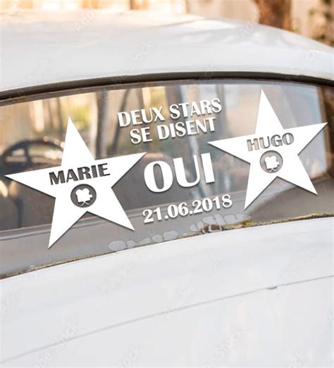 Stickers pour voiture des mariés Cinéma Couleur Blanc Taille du