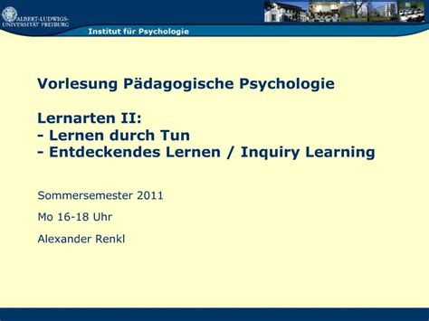 Ppt Vorlesung P Dagogische Psychologie Lernarten Ii Lernen Durch