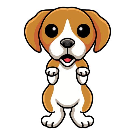 Cute Little Beagle Dog Cartoon Standing 15380828 Vector Art At Vecteezy