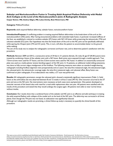 (PDF) Subtalar and Naviculocuneiform Fusion in Treating Adult Acquired ...