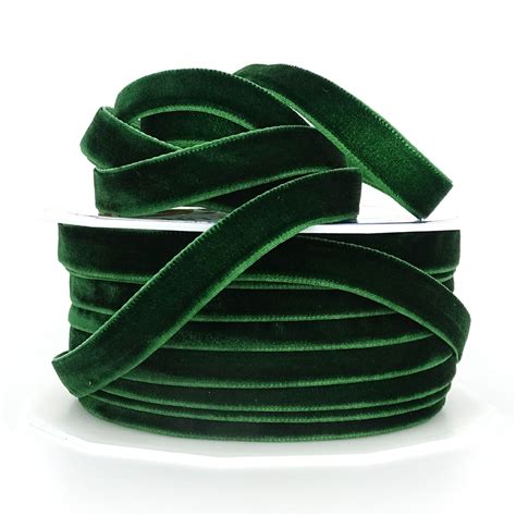 Dark Green Velvet Ribbon Mm X M Luxury Green Velvet Ribbon Uk