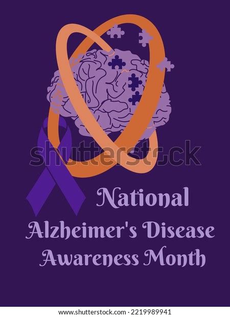 National Alzheimers Disease Awareness Month Health Stock Vector