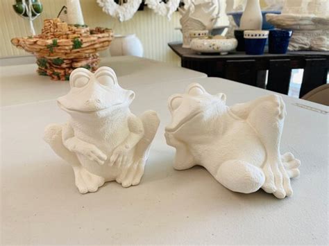 Ceramic Garden Frogs Set Of 2 6 Etsy