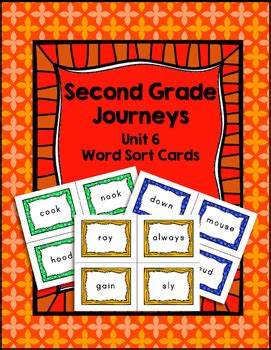 Journeys Second Grade Differentiated Word Sort Cards Unit By Really