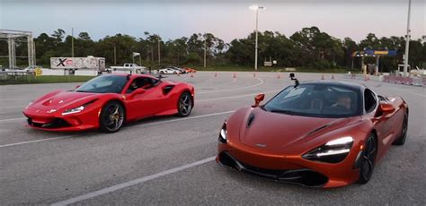 Ferrari F8 Tributo Vs McLaren 720S Drag Race Rematch Sets Things