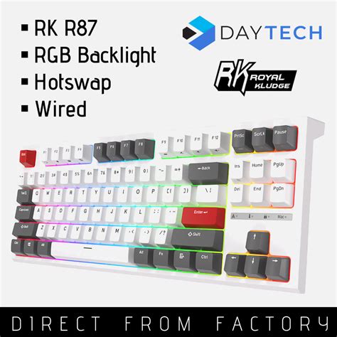 RK R87 TKL Mechanical Keyboard By Royal Kludge With Hotswap Wired RGB