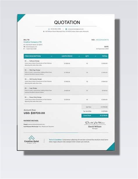 Quotation Formats Design Ovoru Consulting