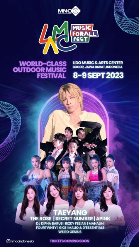 Taeyang Dan Secret Number Bakal Buka LMAC MUSIC FORALL FEST 2023 Minggu