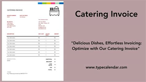 Free Printable Catering Invoice Templates Excel Pdf Word