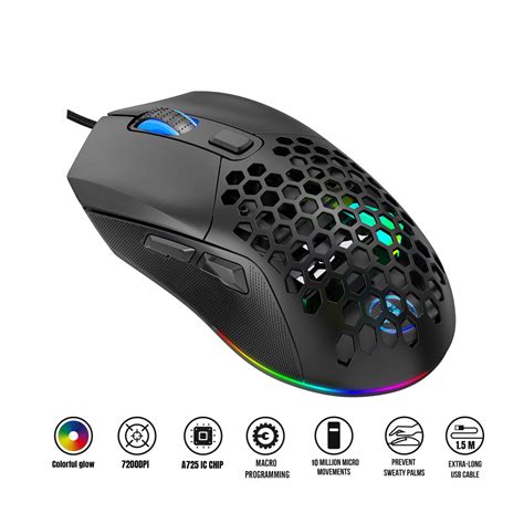 Hxsj X Ergonomic Macro Programming Gamer Usb Wired Mouse With