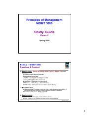 Exam 2 Study Guide Pdf Principles Of Management MGMT 3000 Study