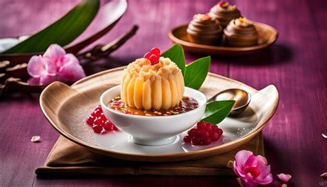 Traditional Thai Sweet Dessert Premium Ai Generated Image