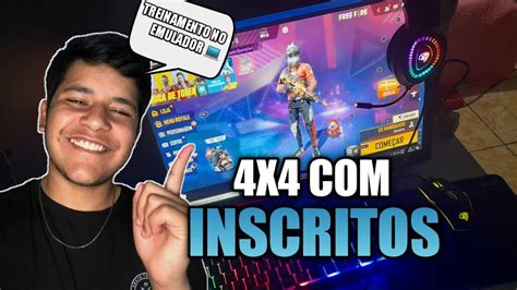 FREE FIRE AO VIVO FF AO VIVO 4X4 INSCRITOS JOGANDO