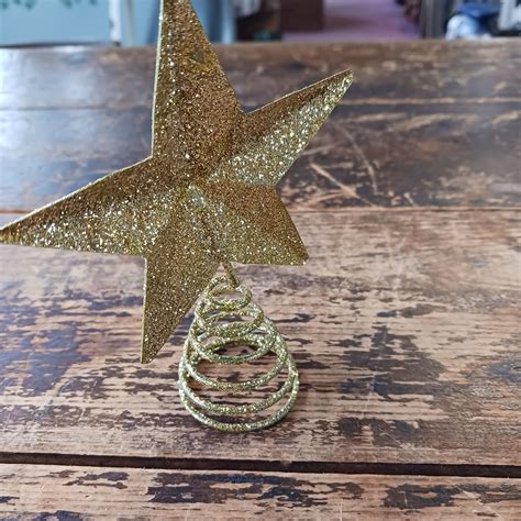 Glittering Gold Star Mini Tree Topper - Etsy