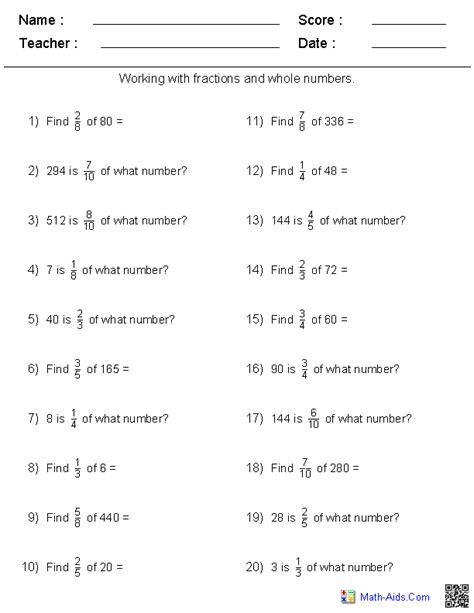 Complex Fraction Worksheet 7th Grade