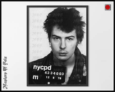 Sid Vicious Mugshot Poster Celebrity Sex Pistols Remastered 36 Mug