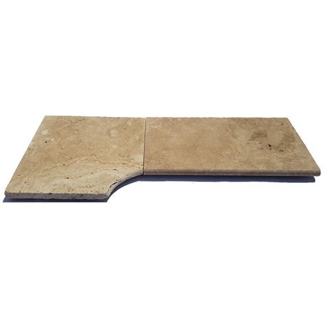 Margelle de piscine travertin beige mix 2ème choix Angle rentrant