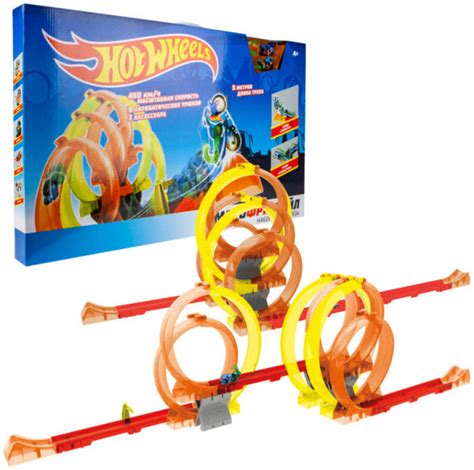 Мотофристайл 1 Toy Hot Wheels в компл 2 инерц мотобайка 25 деталей трека 3 аксессуара для