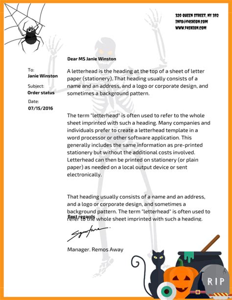 Best Templates Halloween Letterhead