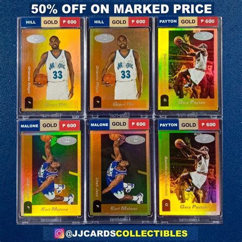 Grant Hill Gary Payton Karl Malone Gold Standard NBA Cards Hobbies