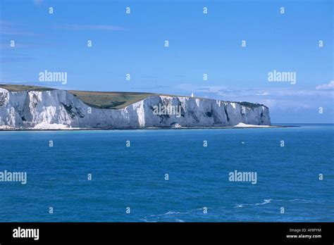 White Cliffs Of Dover View From Ferry On English Channel Dover Kent