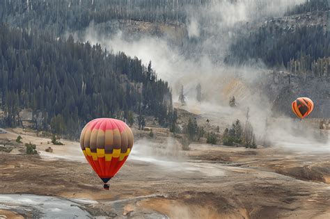 Hot Air Balloons Over Yellowstone · Creative Fabrica