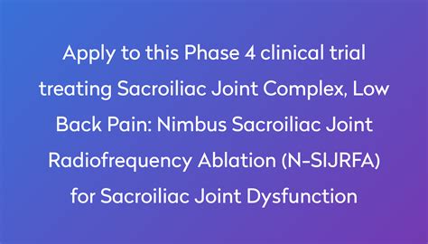 Nimbus Sacroiliac Joint Radiofrequency Ablation N Sijrfa For