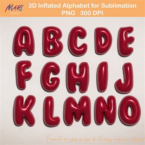 D Puff Letters Alphabet Sublimation Png Letters Sublimation Doodle