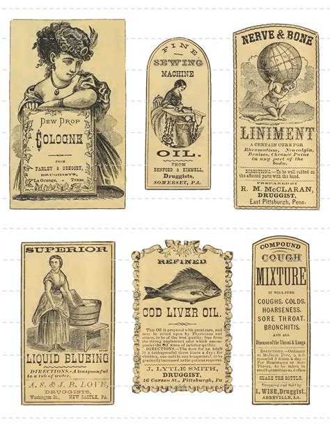 Antique Apothecary Labels Digital Download Vintage Pharmacy Druggist ...