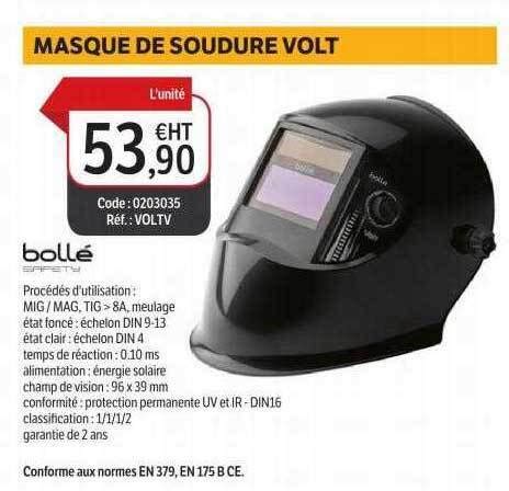 Promo Masque de soudure volt bollé chez DomPro