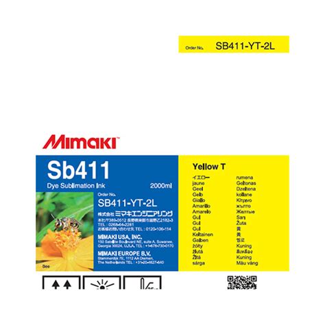 Mimaki Sb Yellow T Ml Dye Sublimation Ink Cartridge Amcad