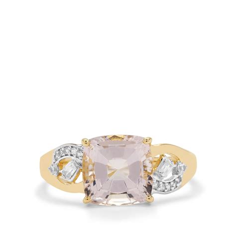 Idar Pink Morganite White Zircon K Gold Tomas Rae Ring Atgw Cts