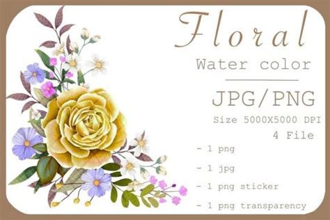 Floral Watercolor Design Clipart Graphic By Tongmon Draw Creative Fabrica